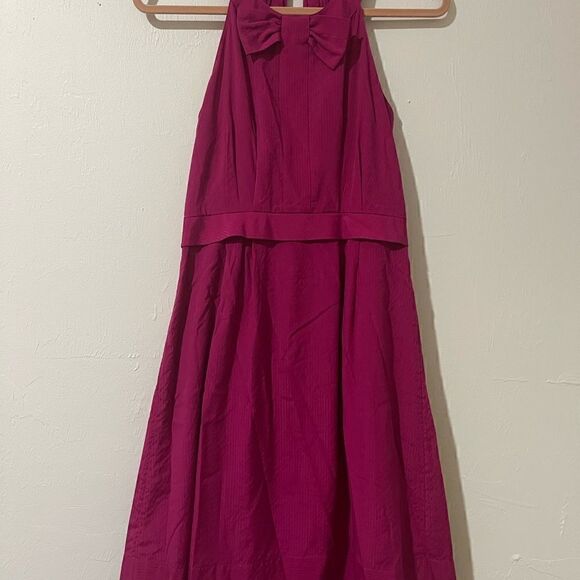 Marc by Marc jacobs midi dress bow front size 2 dark pink - Picture 1 of 10